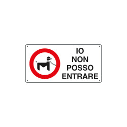Etichetta adesiva NON POSSO ENTRARE (barboncino)