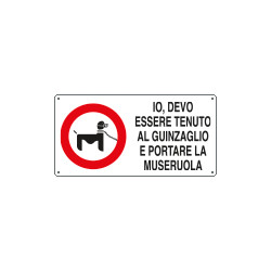Etichetta adesiva DEVO ESSERE TENUTO (barboncino)