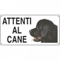 Cartello ATTENTI AL CANE (terranova)