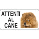 Cartello ATTENTI AL CANE (chow-chow)