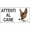 Cartello ATTENTI AL CANE (bull terriers)