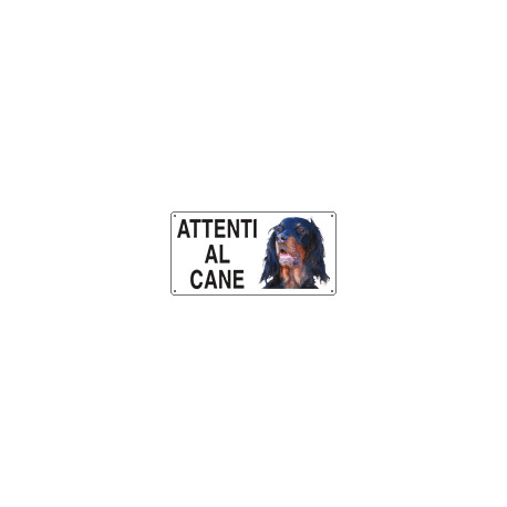 Cartello ATTENTI AL CANE (setter gordon)