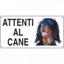 Cartello ATTENTI AL CANE (setter gordon)