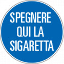 Etichetta adesiva "Spegnere qui la sigaretta"