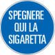 Etichetta adesiva "Spegnere qui la sigaretta"