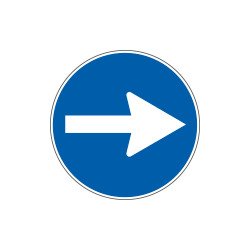 Etichetta adesiva Direzione obbligatoria