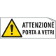 Etichetta Attenzione porta a vetri