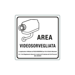 Quadrifacciale alluminio rinfrangente "area videosorvegliata