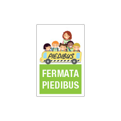 Cartello lamiera scatolata "FERMATA PIEDIBUS"
