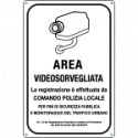 Cartello AREA SOTTOPOSTA A VIDEOSORVEGLIANZA POLIZIA LOCALE