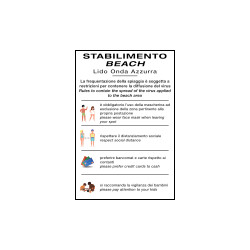 Cartello per stabilimenti balneari bilingue personalizzabile