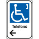 Cartello alluminio informazione Telefono disabili