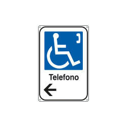 Cartello alluminio informazione Telefono disabili