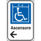 Cartello alluminio informazione Ascensore disabili