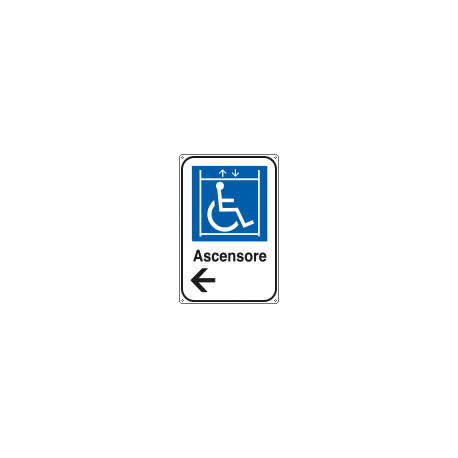 Cartello alluminio informazione Ascensore disabili