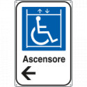 Cartello alluminio informazione Ascensore disabili