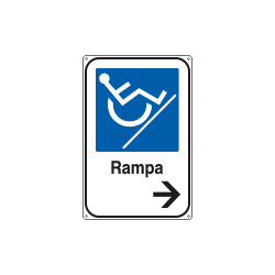 Cartello alluminio informazione Rampa disabili