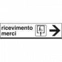 Cartello alluminio ricevimento MERCI destra