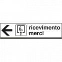 Cartello alluminio ricevimento MERCI sinistra
