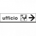 Cartello alluminio UFFICIO destra