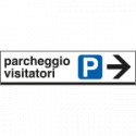 Cartello alluminio PARCHEGGIO VISITATORI destra