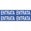 Foglio n. 4 etichette adesive fondo blu ENTRATA