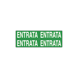 Foglio n. 4 etichette adesive fondo verde ENTRATA
