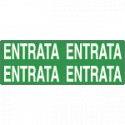 Foglio n. 4 etichette adesive fondo verde ENTRATA