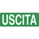 Foglio n. 1 etichette adesive fondo verde USCITA