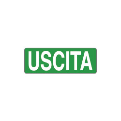Foglio n. 1 etichette adesive fondo verde USCITA