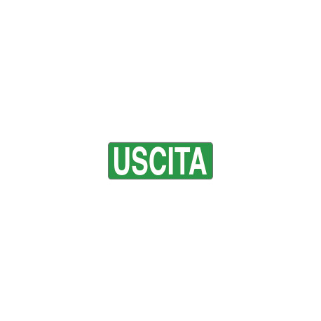 Foglio n. 1 etichette adesive fondo verde USCITA