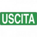 Foglio n. 1 etichette adesive fondo verde USCITA