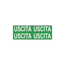 Foglio n. 4 etichette adesive fondo verde USCITA