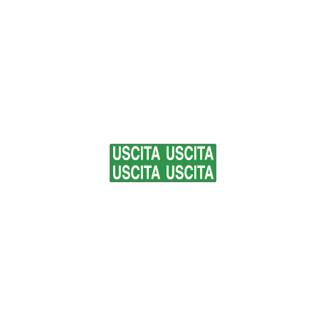 Foglio n. 4 etichette adesive fondo verde USCITA