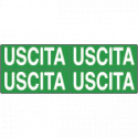 Foglio n. 4 etichette adesive fondo verde USCITA