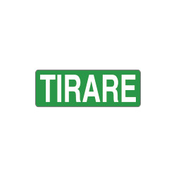 Foglio n. 1 etichette adesive fondo verde TIRARE