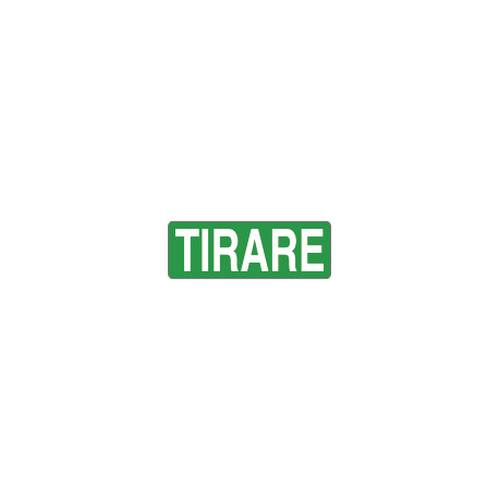 Foglio n. 1 etichette adesive fondo verde TIRARE