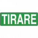 Foglio n. 1 etichette adesive fondo verde TIRARE