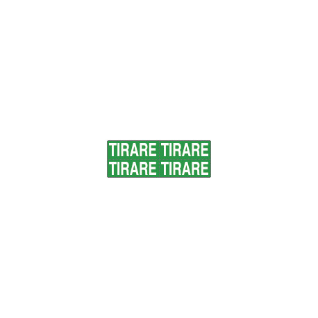 Foglio n. 4 etichette adesive fondo verde TIRARE