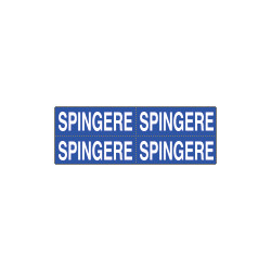 Foglio n. 4 etichette adesive fondo blu SPINGERE