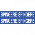 Foglio n. 4 etichette adesive fondo blu SPINGERE