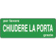 Foglio n. 1 etichette adesive fondo verde CHIUDERE