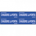 Foglio n. 4 etichette adesive fondo blu CHIUDERE