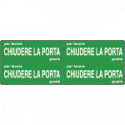 Foglio n. 4 etichette adesive fondo verde CHIUDERE