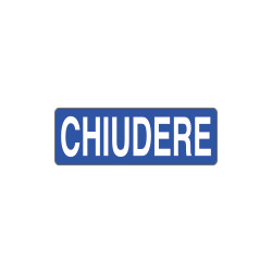 Foglio n. 1 etichette adesive fondo blu CHIUDERE