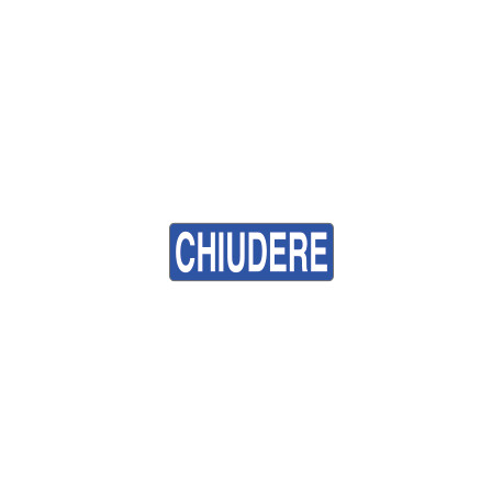 Foglio n. 1 etichette adesive fondo blu CHIUDERE