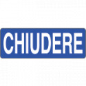 Foglio n. 1 etichette adesive fondo blu CHIUDERE