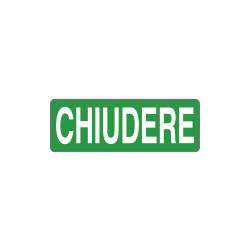 Foglio n. 1 etichette adesive fondo verde CHIUDERE
