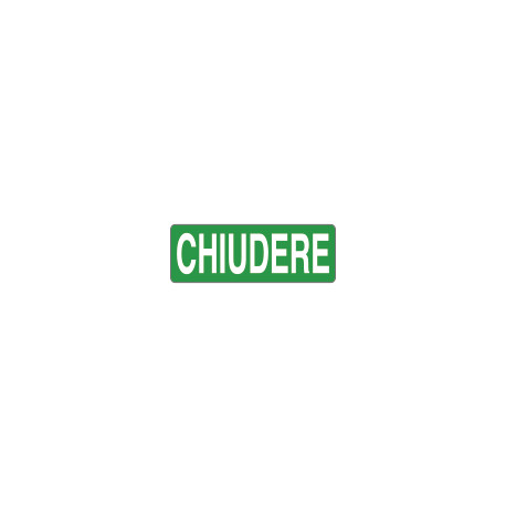 Foglio n. 1 etichette adesive fondo verde CHIUDERE