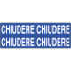 Foglio n. 4 etichette adesive fondo blu CHIUDERE